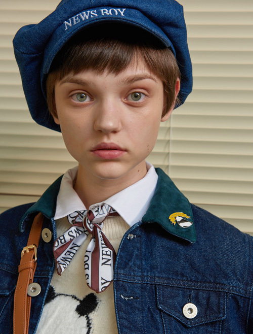 OIOI NEWS BOY SCARF_brown