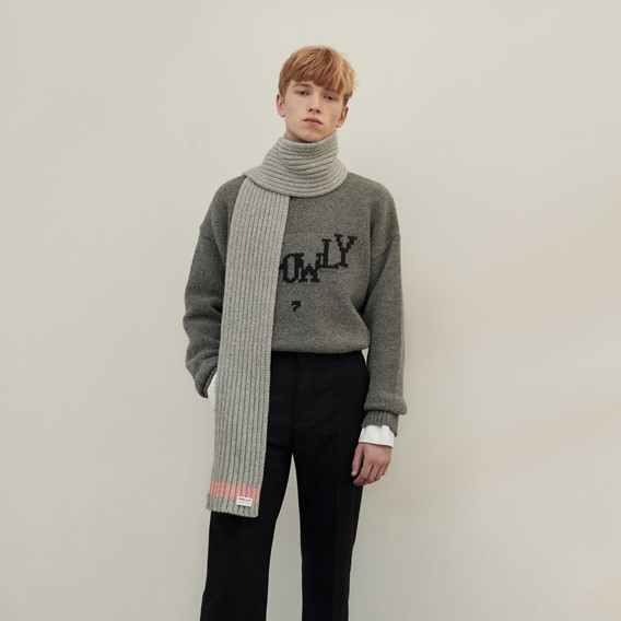 STRIPE WOOL MUFFLER_light grey (O2O16MF01U23F15)
